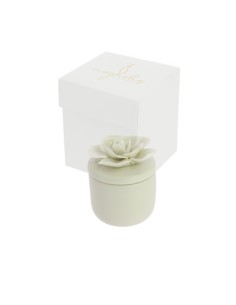 Candela profumata magnolia bianca porcellana 6x7,5cm con scatola | G3S