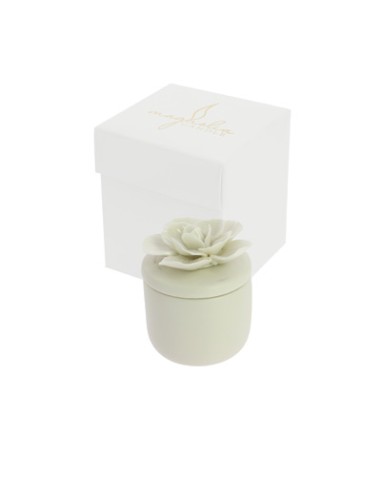 Candela profumata magnolia bianca porcellana 6x7,5cm con scatola | G3S