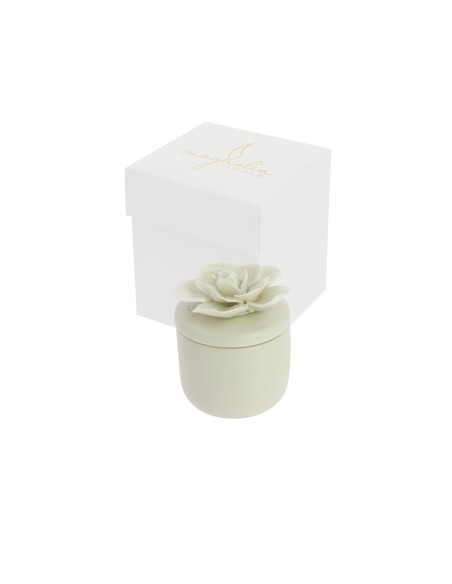 Candela profumata magnolia bianca porcellana 6x7,5cm con scatola | G3S