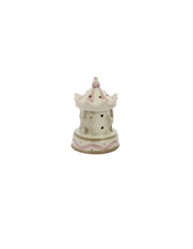 Giostrina carosello led rosa porcellana 5x7cm | G3S