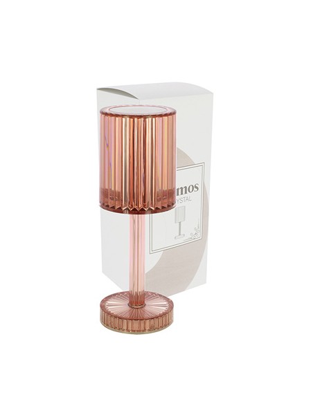Lampada da tavolo crystal rosa acrilico con controllo touch e usb 8,5x24,5cm | G3S