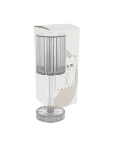 Lampada da tavolo crystal trasparente acrilico con controllo touch e usb 8,5x24,5cm | G3S