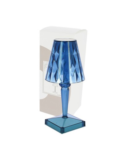 Lampada da tavolo diamante blu acrilico con controllo touch e usb 12x25cm | G3S