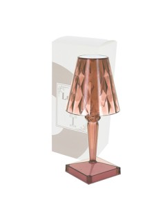 Lampada da tavolo diamante rosa acrilico con controllo touch e usb 12x25cm | G3S