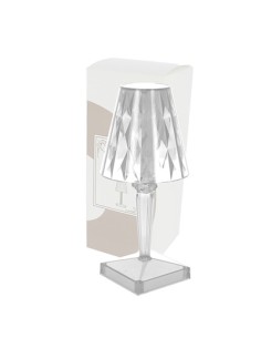 Lampada da tavolo diamante trasparente acrilico con controllo touch e usb 12x25cm | G3S