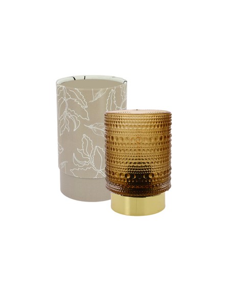 Lampada led ambra gocce vetro con base oro 8x11,5cm con scatola | G3S