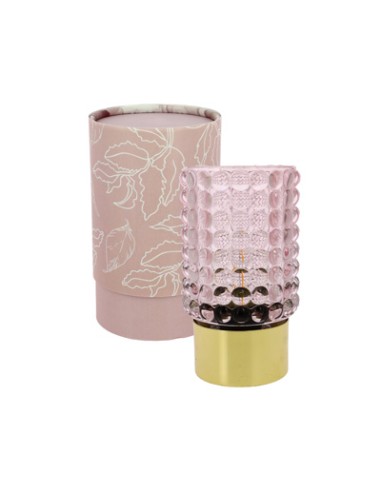 Lampada led rosa bolle vetro con base oro 8,5x14cm con scatola | G3S