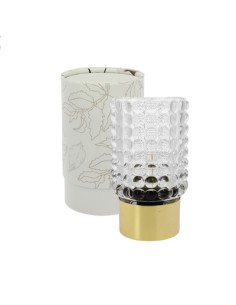 Lampada led trasparente bolle vetro con base oro 8,5x14cm con scatola | G3S