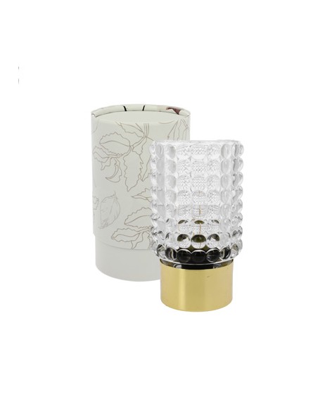 Lampada led trasparente bolle vetro con base oro 8,5x14cm con scatola | G3S