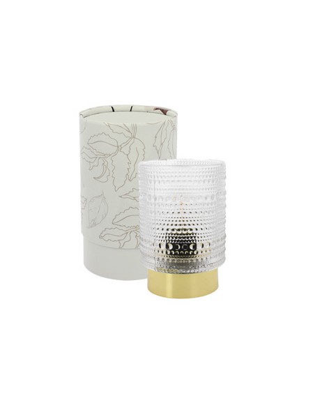 Lampada led trasparente gocce vetro con base oro 8x11,5cm con scatola | G3S