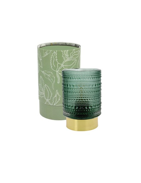 Lampada led verde gocce vetro con base oro 8x11,5cm con scatola | G3S