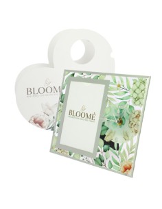 Portafoto e orologio bloome botanic ortensie verde vetro 21x19cm (int.9x14) con scatola | G3S