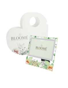 Portafoto orizzontale bloome botanic ortensie verde vetro 18x17cm (int.15x9,5) con scatola | G3S