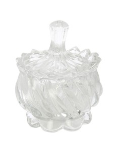 Scatolina vetro vintage deco trasparente 9x10,5cm | G3S