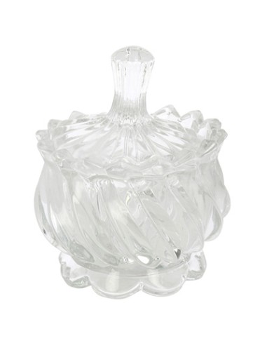 Scatolina vetro vintage deco trasparente 9x10,5cm | G3S