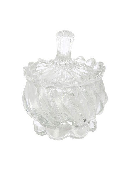 Scatolina vetro vintage deco trasparente 9x10,5cm | G3S