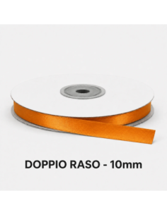 Nastro Doppio Raso 10 mm x 50 m - Arancio - bobina