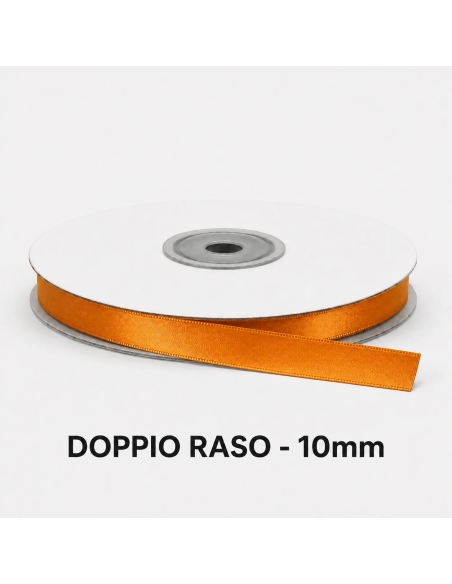 Nastro Doppio Raso 10 mm x 50 m - Arancio - bobina