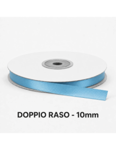 Nastro Doppio Raso 10 mm x 50 m - Avion Blue - bobina