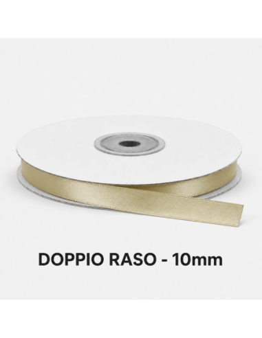 Nastro Doppio Raso 10 mm x 50 m - Beige - bobina
