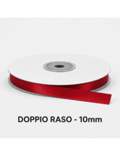 Nastro Doppio Raso 10 mm x 50 m - Bordeaux - bobina