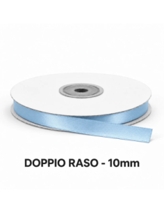 Nastro Doppio Raso 10 mm x 50 m - Celeste - bobina