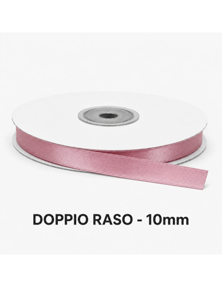 Nastro Doppio Raso 10 mm x 50 m - Cipolla - bobina