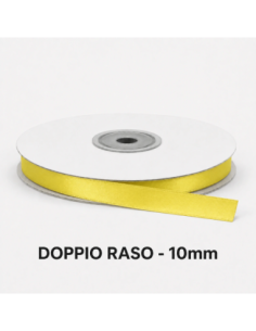 Nastro Doppio Raso 10 mm x 50 m - Giallo - bobina