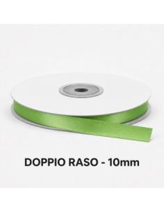 Nastro Doppio Raso 10 mm x 50 m - Verde Mela - bobina