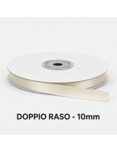 Nastro Doppio Raso 10 mm x 50 m - Naturale - bobina