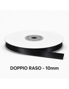 Nastro Doppio Raso 10 mm x 50 m - Nero - bobina