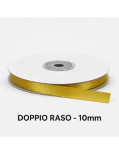 Nastro Doppio Raso 10 mm x 50 m - Oro - bobina