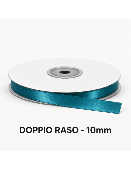 Nastro Doppio Raso 10 mm x 50 m - Ottanio - bobina