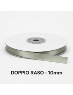 Nastro Doppio Raso 10 mm x 50 m - Salvia - bobina