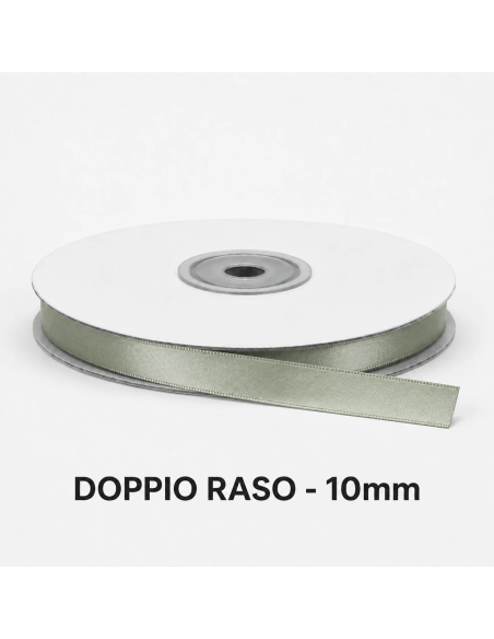 Nastro Doppio Raso 10 mm x 50 m - Salvia - bobina