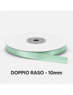 Nastro Doppio Raso 10 mm x 50 m - Verde Acqua - bobina