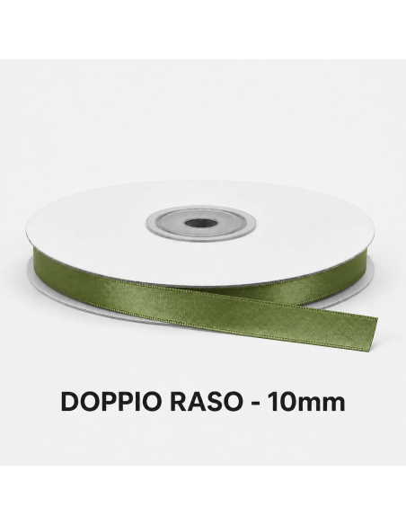 Nastro Doppio Raso 10 mm x 50 m - Verde - bobina