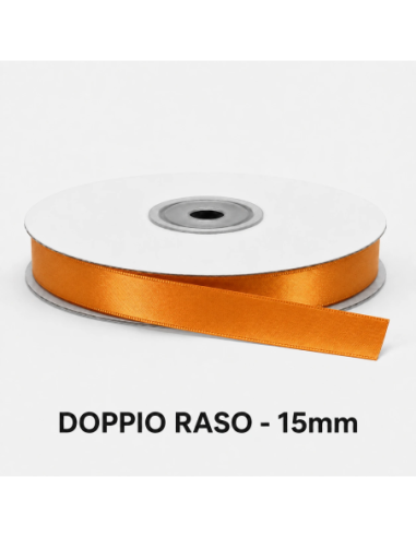 Nastro Doppio Raso 16 mm x 50 m - Arancio - bobina