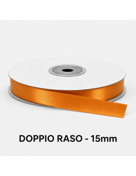 Nastro Doppio Raso 16 mm x 50 m - Arancio - bobina