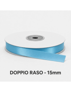 Nastro Doppio Raso 16 mm x 50 m - Avion Blue - bobina