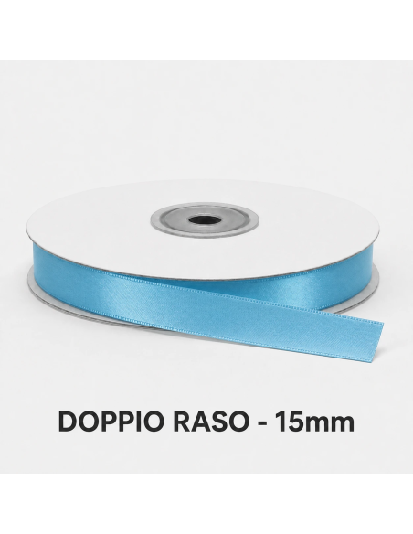 Nastro Doppio Raso 16 mm x 50 m - Avion Blue - bobina