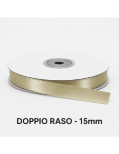 Nastro Doppio Raso 16 mm x 50 m - Beige - bobina
