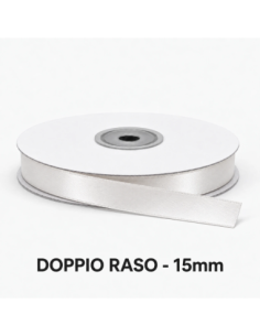 Nastro Doppio Raso 16 mm x 50 m - Bianco - bobina