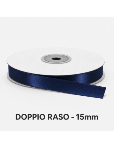 Nastro Doppio Raso 16 mm x 50 m - Blu Notte - bobina