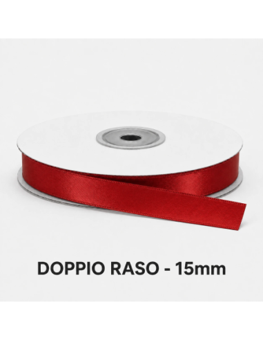 Nastro Doppio Raso 16 mm x 50 m - Bordeaux - bobina