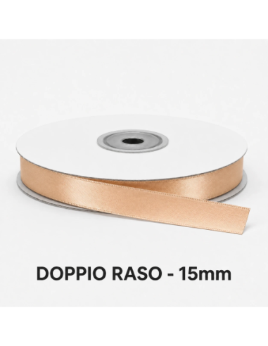Nastro Doppio Raso 16 mm x 50 m - Cipria - bobina