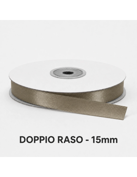 Nastro Doppio Raso 16 mm x 50 m - Fango - bobina