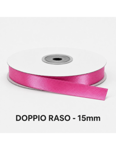 Nastro Doppio Raso 16 mm x 50 m - Fucsia - bobina
