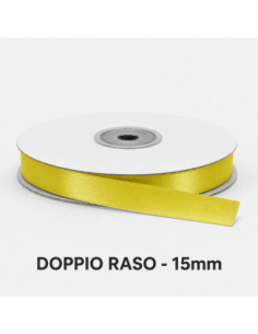Nastro Doppio Raso 16 mm x 50 m - Giallo - bobina