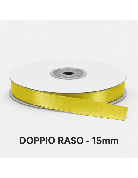 Nastro Doppio Raso 16 mm x 50 m - Giallo - bobina